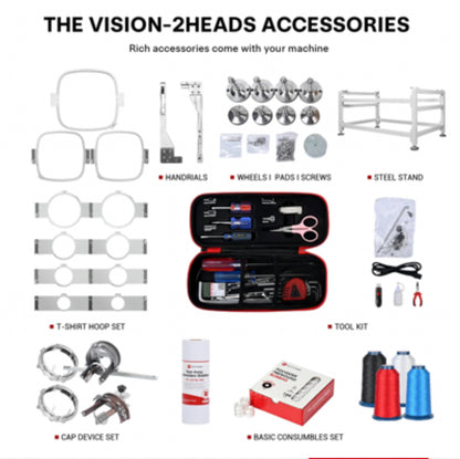 BAi THE VISION (2 Heads) Computerized Industrial Embroidery Machine compatible institch.com