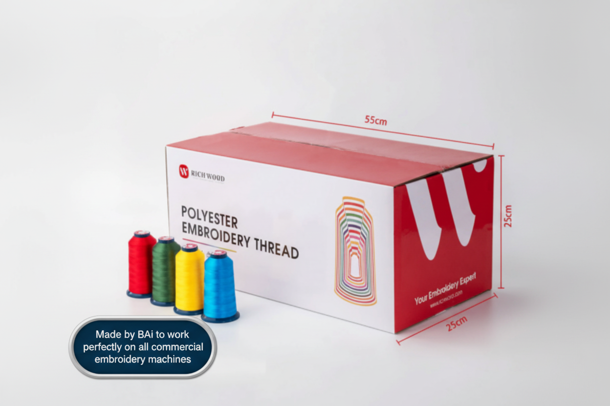 Richword Thread 4000m x 100 colours 108D/2 40wt Polyester Embroidery Thread